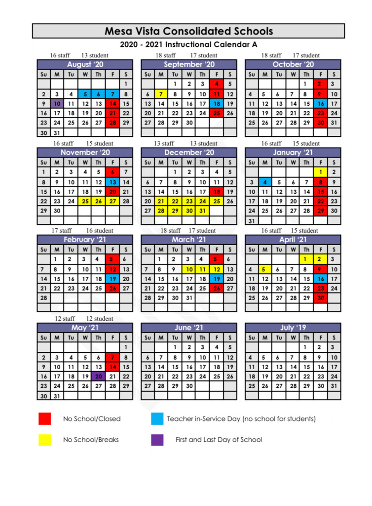 Mesa Vista Consolidated Schools Calendar 2021 And 2022 PublicHolidays us