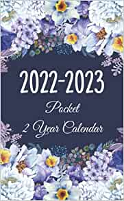 Pocket Calendar 2022 2023 Monthly 2 Year Purse Planner 24 Months 