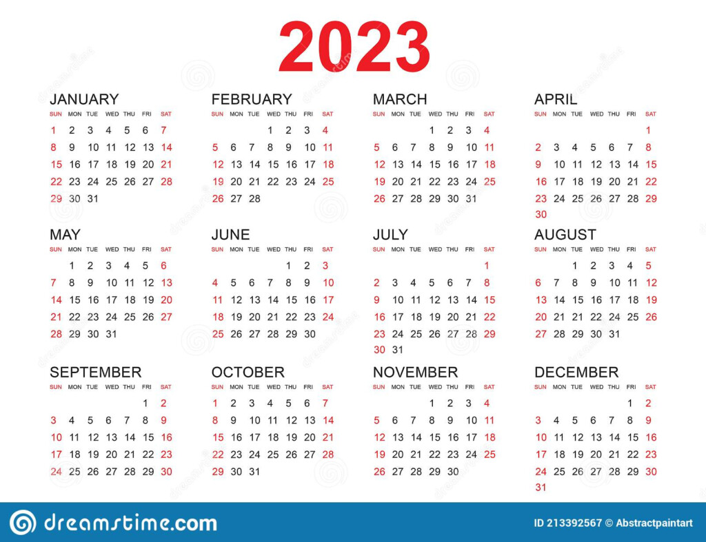 Calendar 2023 Template Vector Simple Minimal Design Planner 2023 Year 