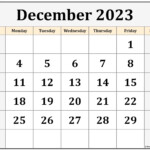 December 2023 Calendar Free Printable Calendar Templates