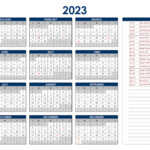 2023 Australia Annual Calendar With Holidays Free Printable Templates