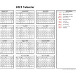 2023 Calendar Excel Template