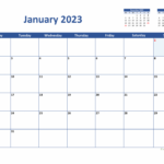 2023 Calendar Word Template Printable Calendar 2023