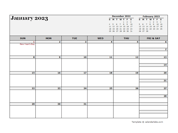 2023 Canada Calendar For Vacation Tracking Free Printable Templates