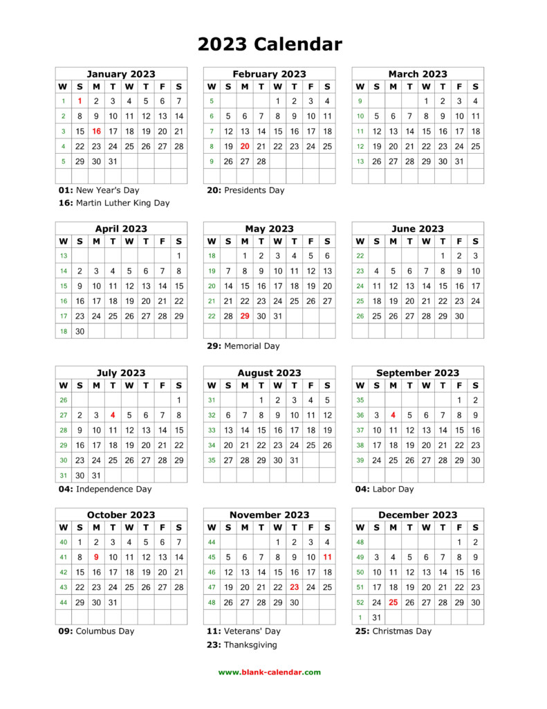 2023 Monthly Calendar With Us Holidays Free Printable Templates 2023 