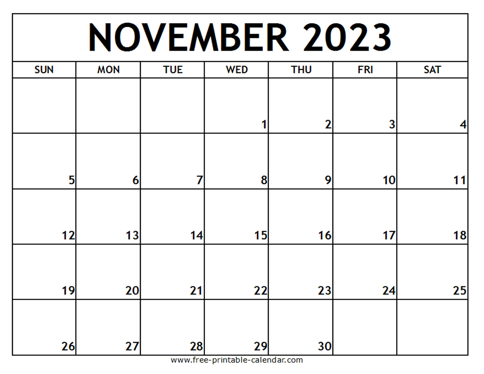 Calendar 2023 Printable Free Monthly November Get Calendar 2023 Update