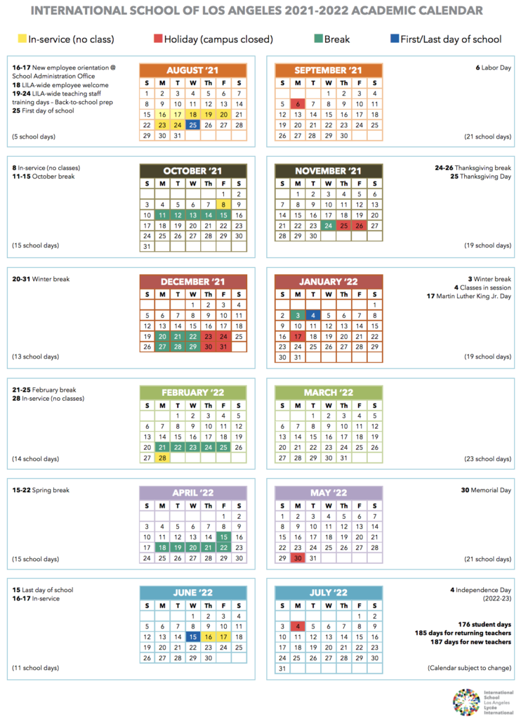 Calendar International School Of Los Angeles