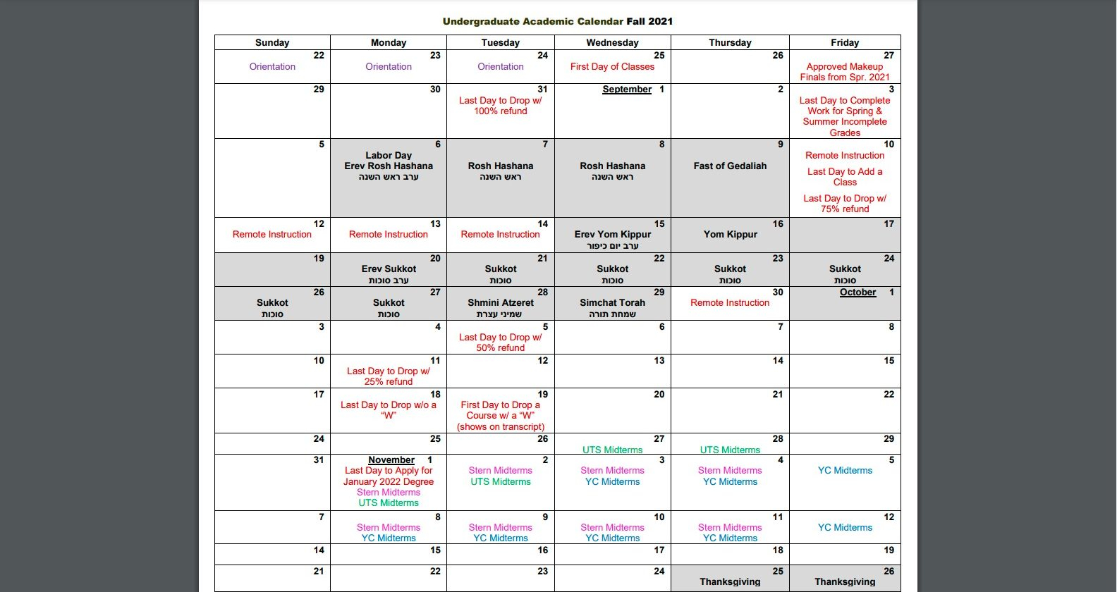 Cardozo Academic Calendar Fall 2023 April 2023 Calendar