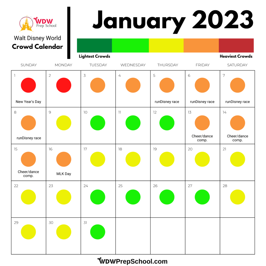 Disney World 2022 2023 Crowd Calendar best Times To Go In 2022 