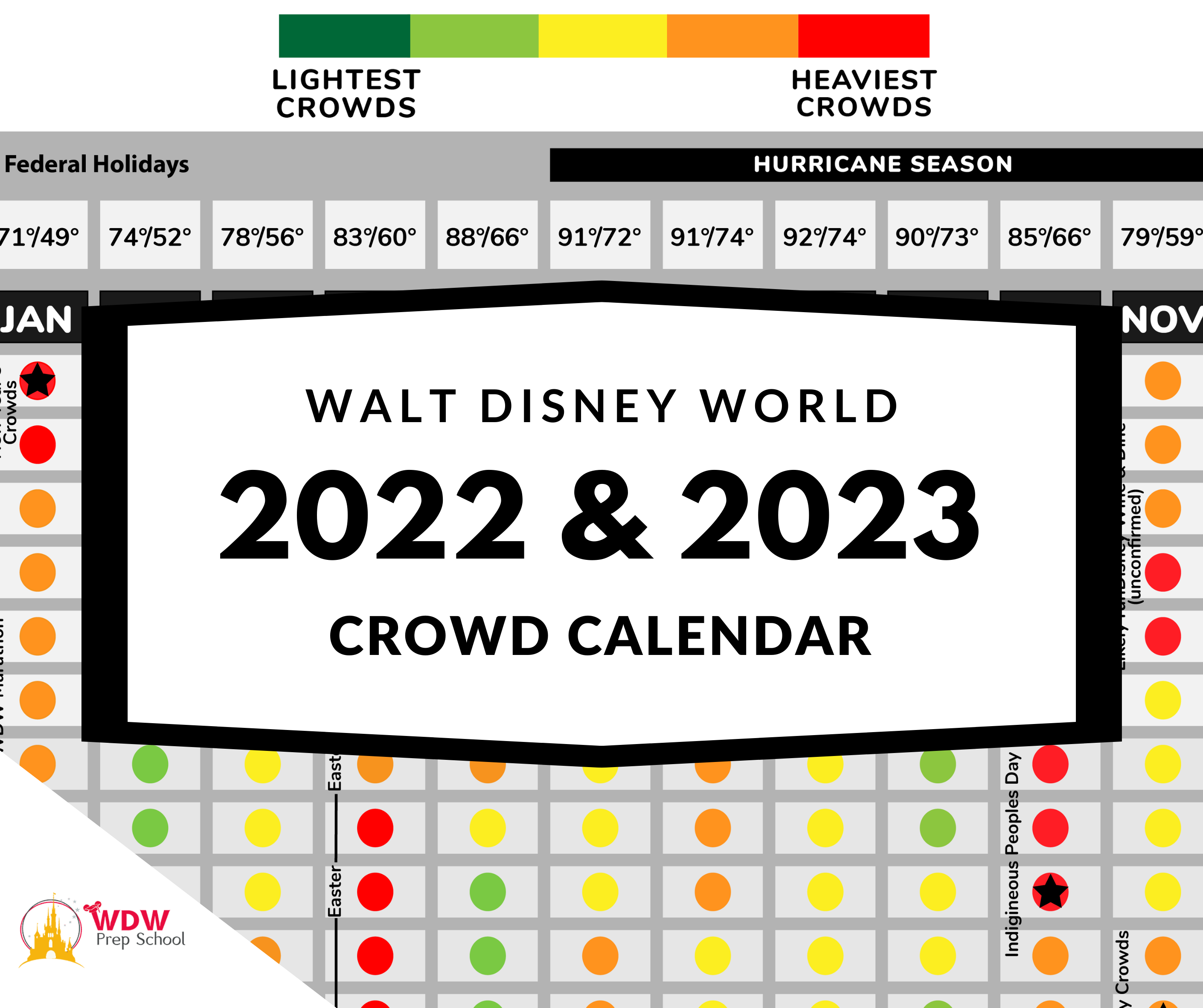 Disney World 2022 2023 Crowd Calendar best Times To Go