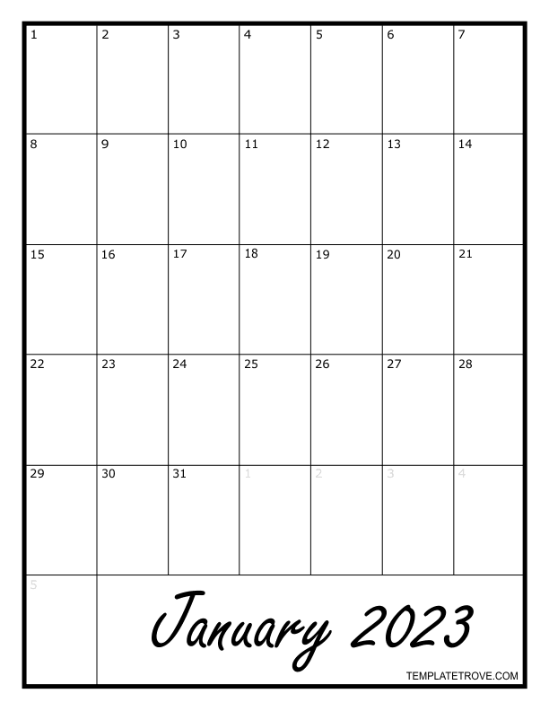 Download 2023 Printable Calendars Monthly 2023 Blank Calendar 