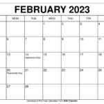 Feb 2023 Calendar With Holidays Printable Get Calendar 2023 Update