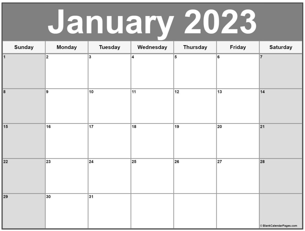 January 2023 Calendar Free Printable Calendar January 2023 Calendar 
