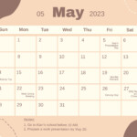 May 2023 Calendars Templates Design Free Download Template