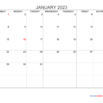 Monthly 2023 Blank Calendar Calendar Quickly