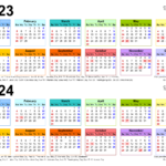 Pocket Calendar 2023 And 2024 2024 Calendar Printable