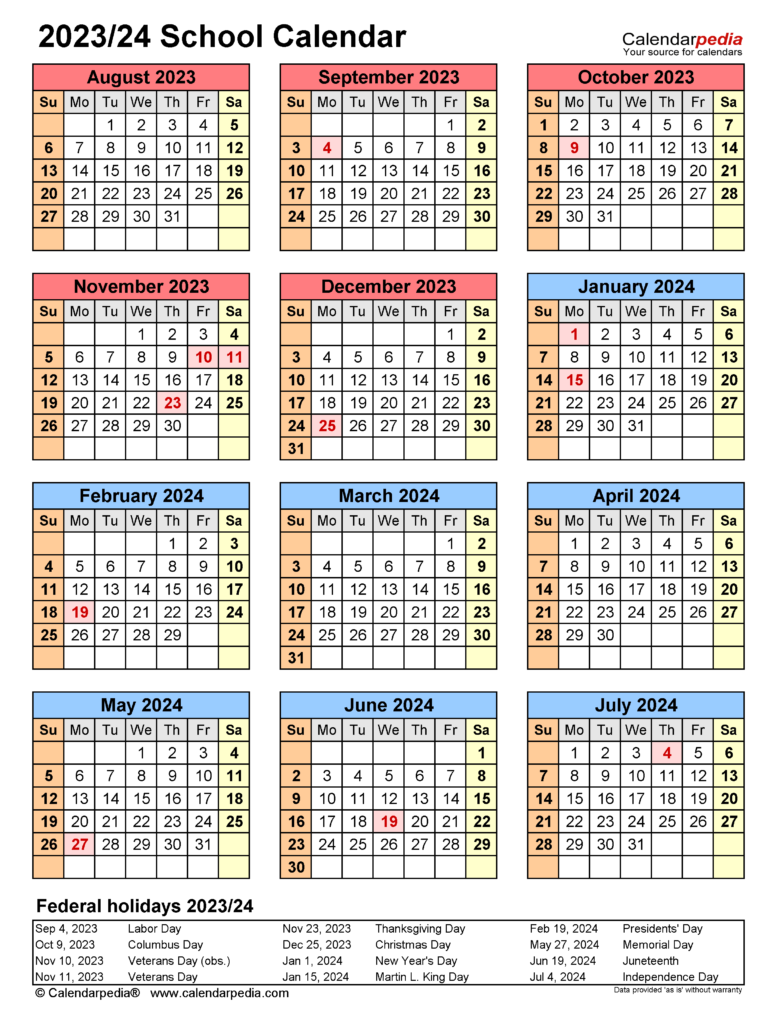 Printable 2023 And 2024 School Calendar Get Your Hands On Amazing 